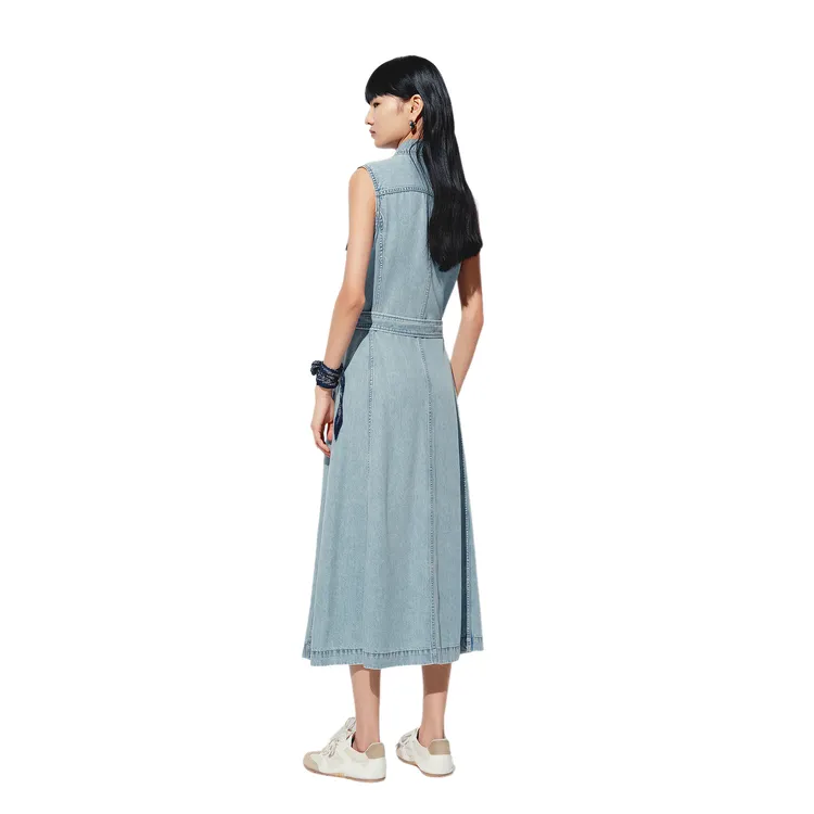 MOCO Sleeveless Dress Women's Denim Light Blue-1