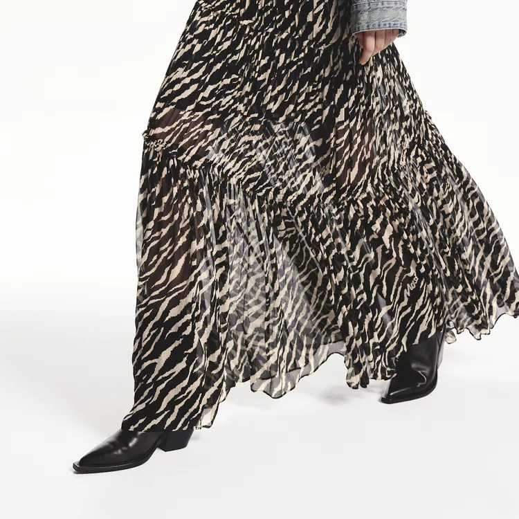 MOCO Casual Long Skirts Women's Two-Tone Tiger Pattern-5