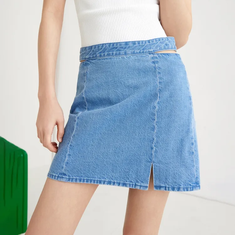 MOCO Denim Short Skirts Women's Denim Light Blue-4