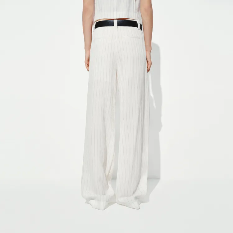 MO&CO Suit Trousers Women's White Black Stripes-5