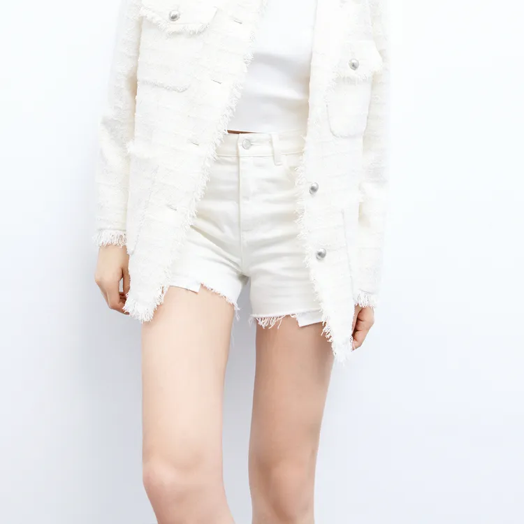 MO&CO Denim Shorts Women's Denim White-4