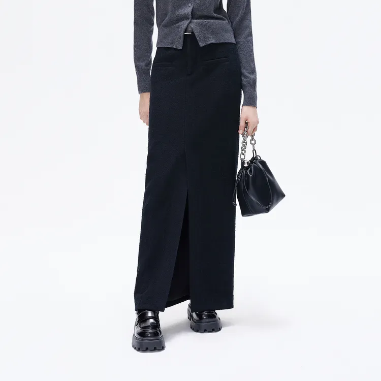MOCO Casual Long Skirts Women's Black-3