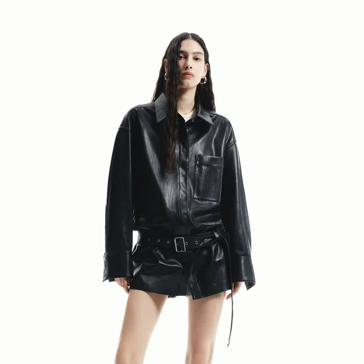 MOCO Leather Jacket Women's Black-2