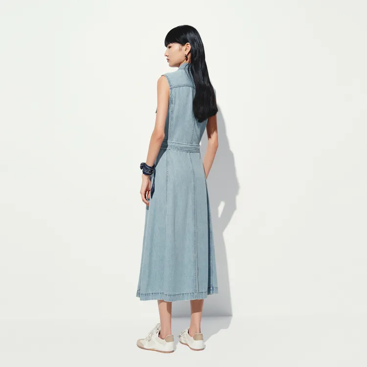 MOCO Sleeveless Dress Women's Denim Light Blue-5
