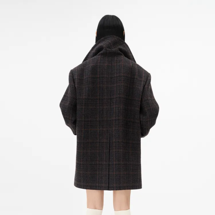MO&CO Coats Women's Brown Plaid-2