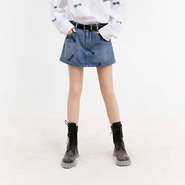 MO&CO Denim Short Skirts Women's-10