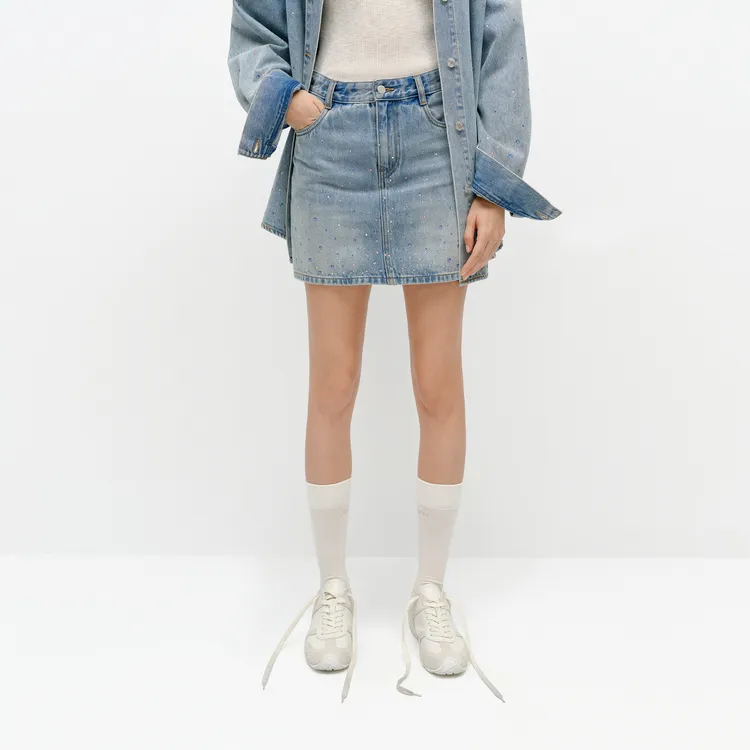 MOCO Denim Short Skirts Women's Blue-2