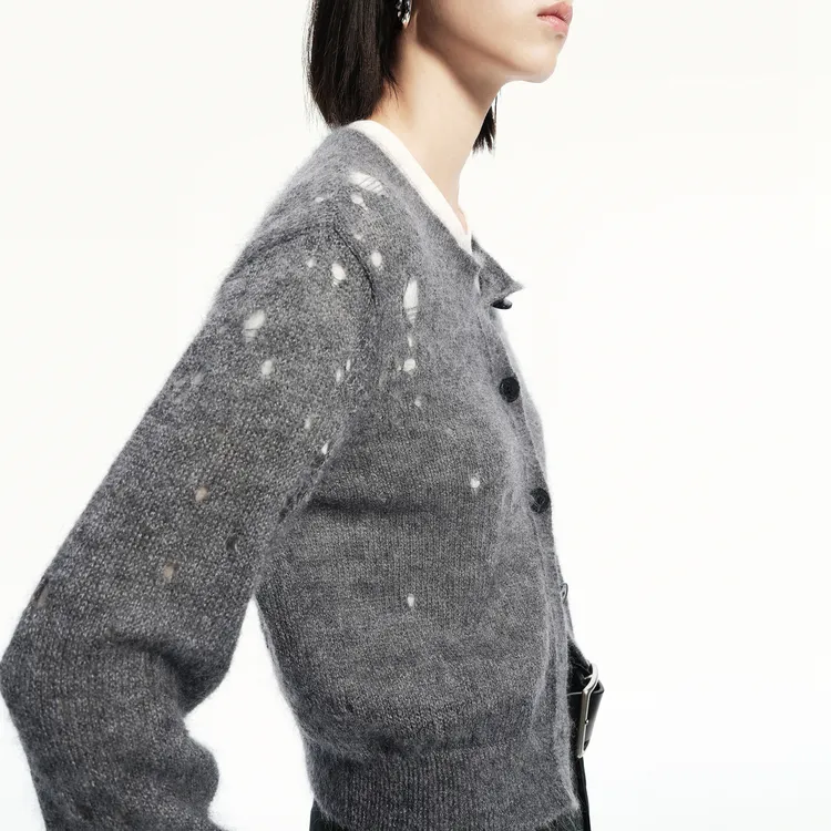 MOCO Knitwear Women's Medium Heather Gray-4