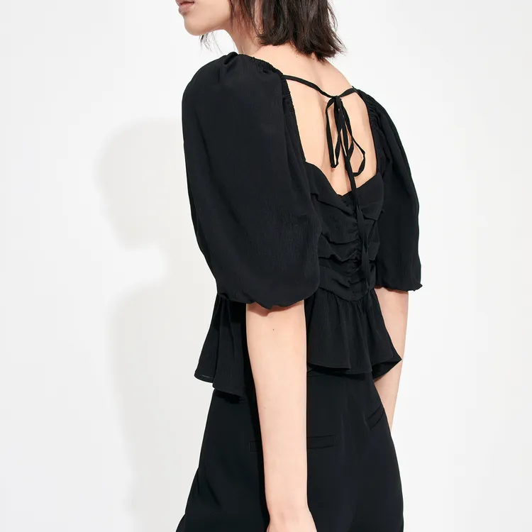 MO&CO Crop Tops Women's Black-4