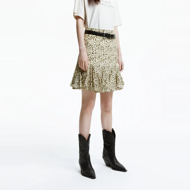 MOCO Casual Short Skirts Women's Multicolor Leopard Print-4