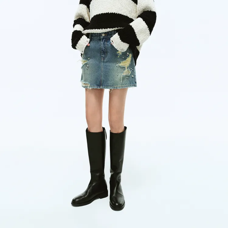 MOCO Denim Short Skirts Women's Blue-2