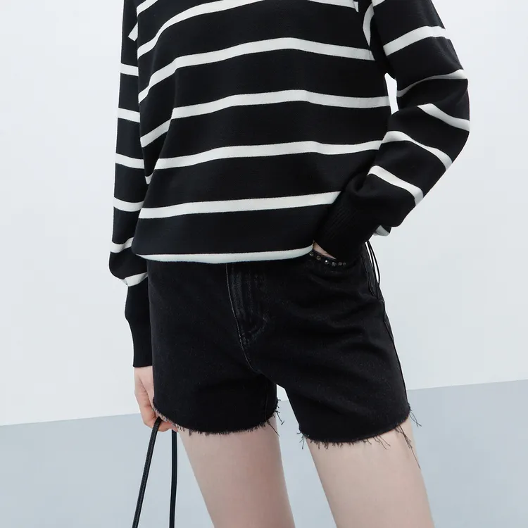 MO&CO Denim Shorts Women's Black-5