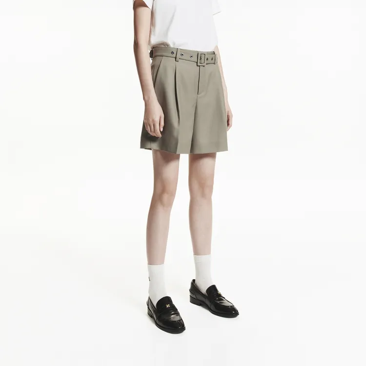 MOCO Casual Shorts Women's _Lineno Linen Green-3