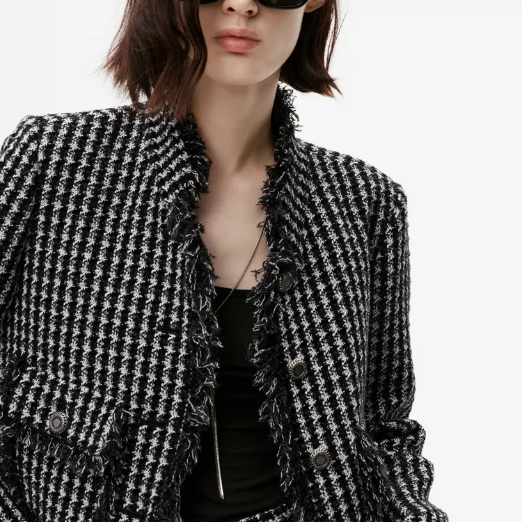 MOCO Jackets & Coats Women's Black White Plaid-3