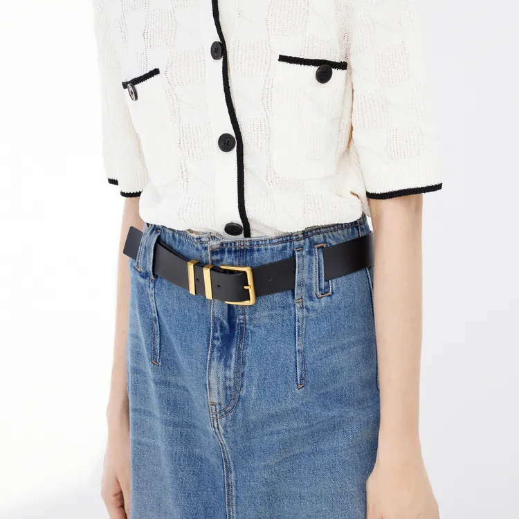 MOCO Denim Long Skirt Women's Blue-4
