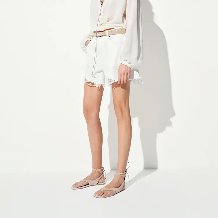 MOCO Denim Shorts Women's White-5