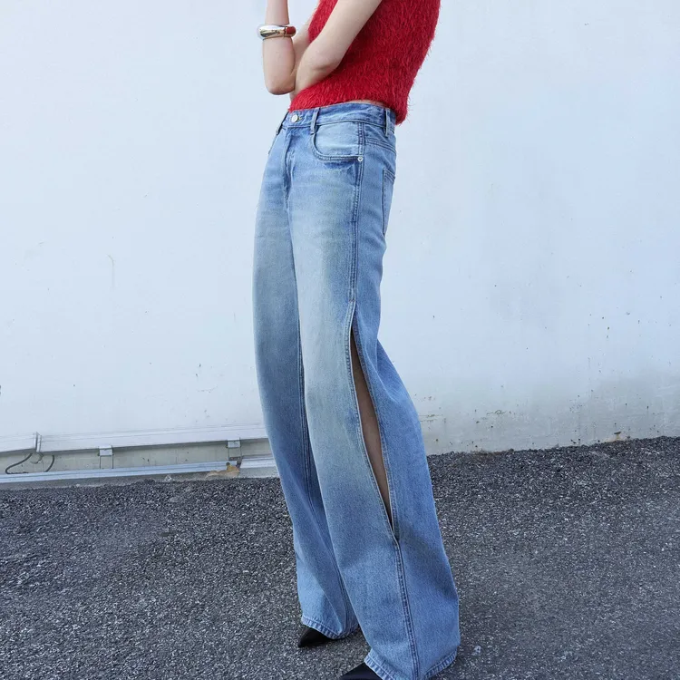MO&CO GAUCHERE Collaboration Jeans Women's Denim Blue-3