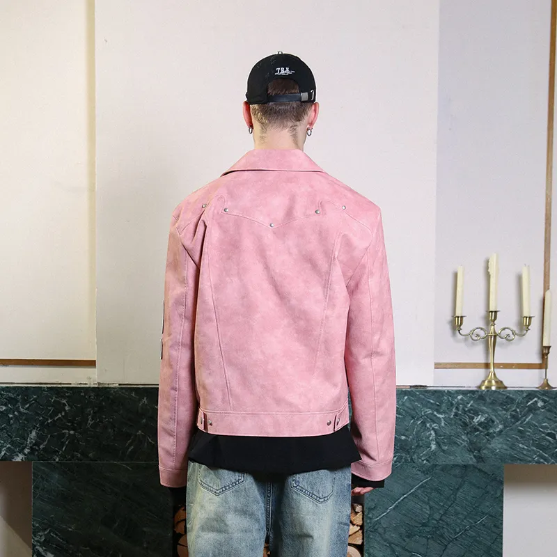 Tre Club Leather Jackets Unisex Pink-3