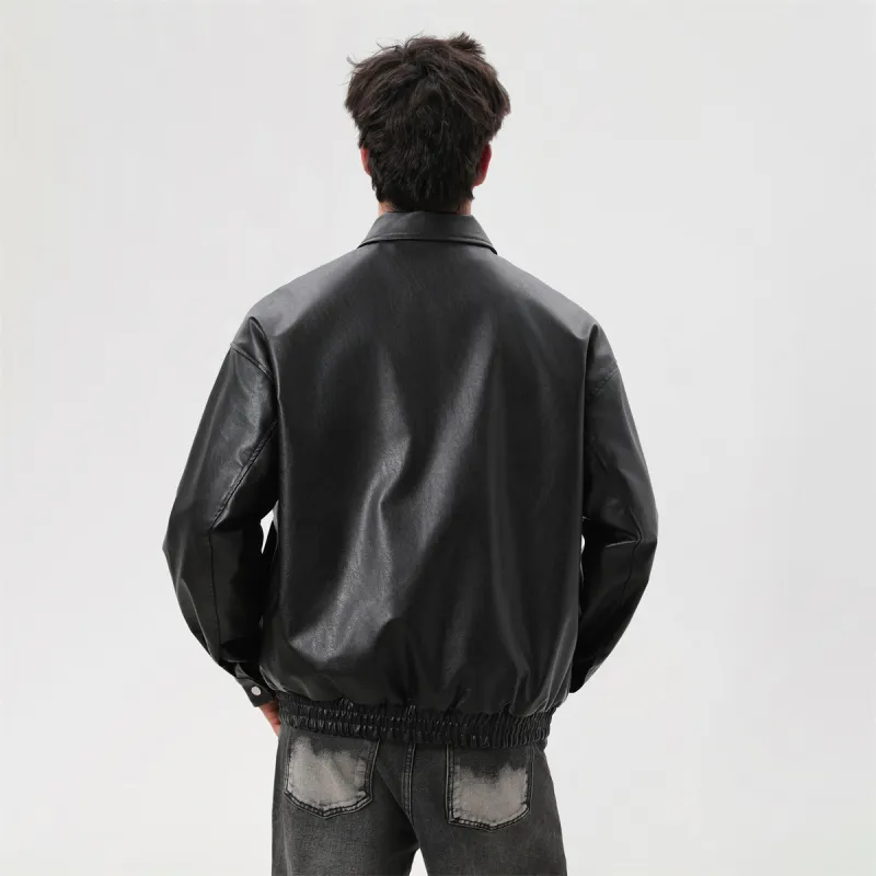 GOOSELIAR Leather Jacket Coat Motorcycle Jacket Unisex-9