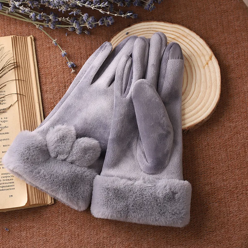 NANJIREN Thickened Knit Gloves Women's-4
