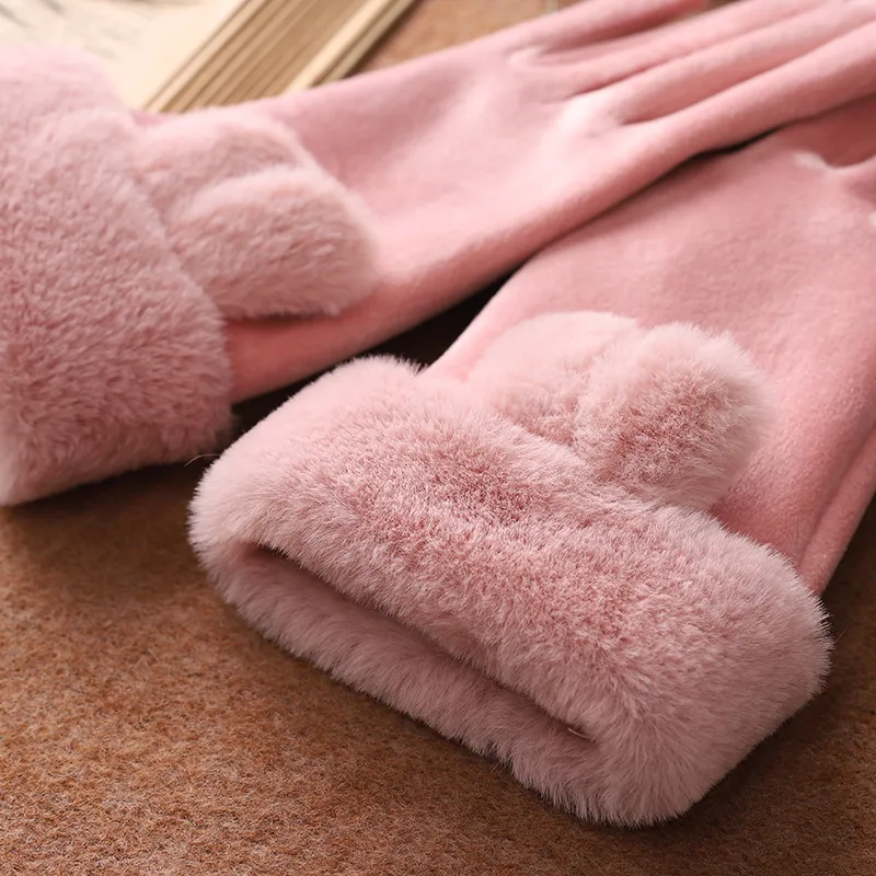 NANJIREN Thickened Knit Gloves Women's-2