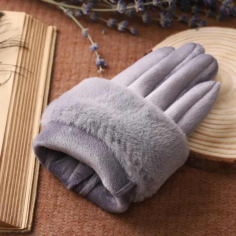 NANJIREN Thickened Knit Gloves Women's-6