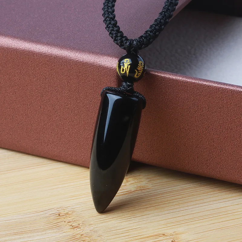 Reiki Obsidian Jade Necklaces Unisex-2