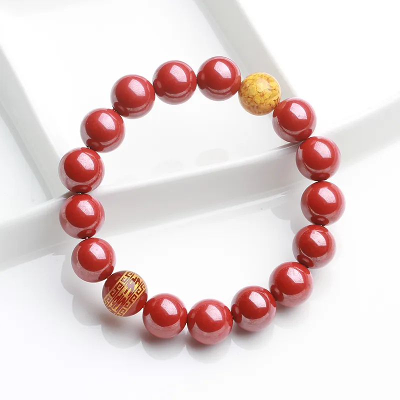 Reiki Reconstructed Cinnabar Bracelets Unisex-9