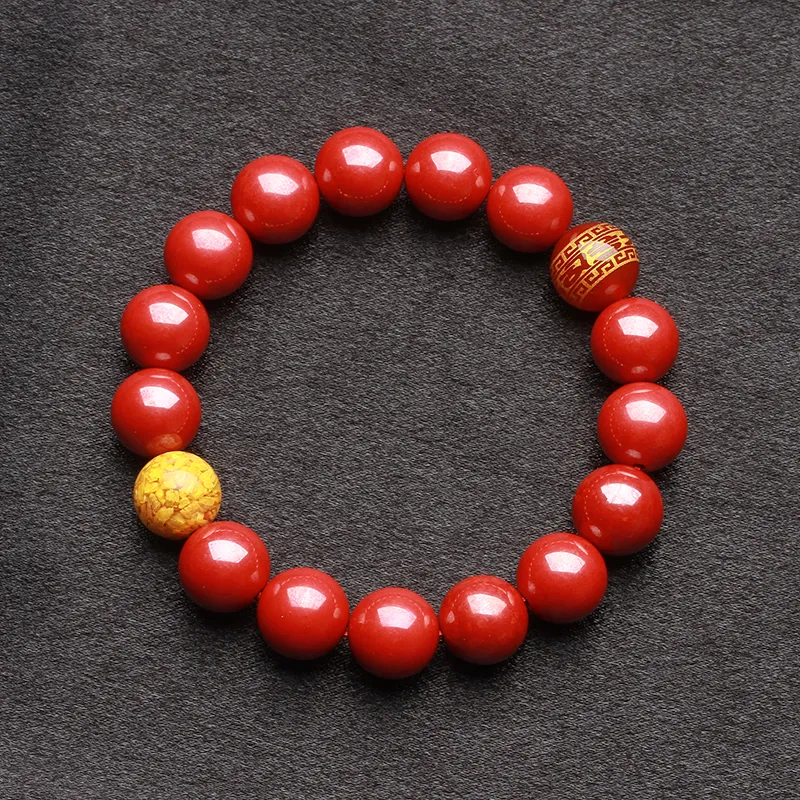 Reiki Reconstructed Cinnabar Bracelets Unisex-3