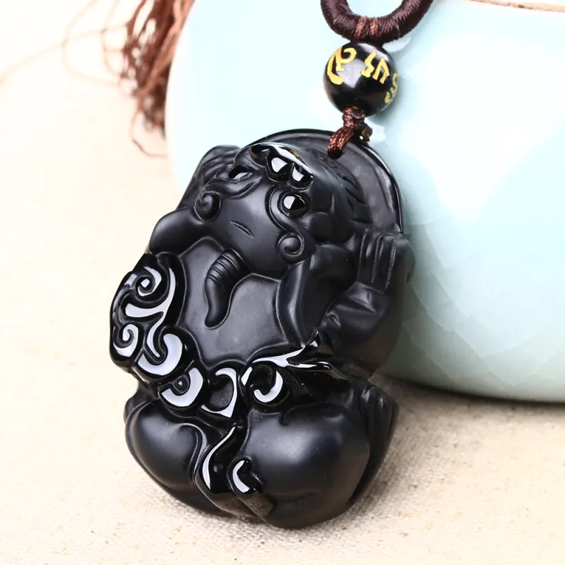 Reiki Obsidian Jade Pendants Unisex-1