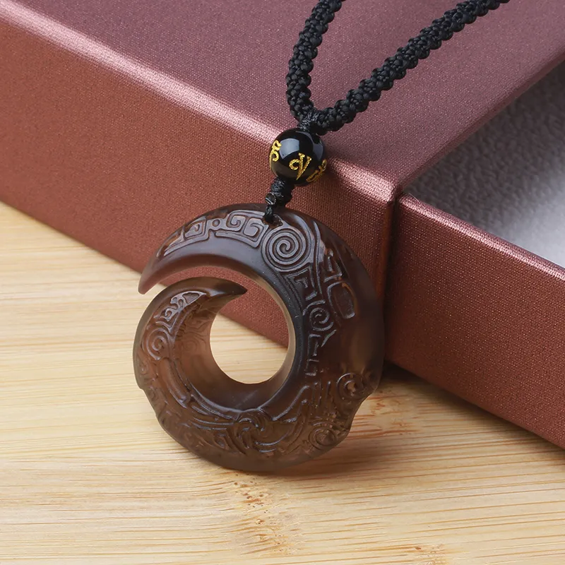 Reiki Obsidian Jade Necklaces Unisex-5