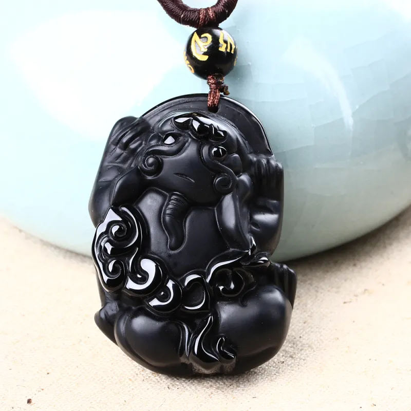 Reiki Obsidian Jade Pendants Unisex-2
