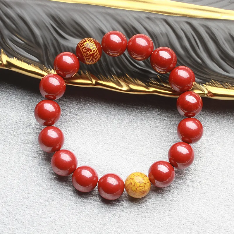 Reiki Reconstructed Cinnabar Bracelets Unisex-8