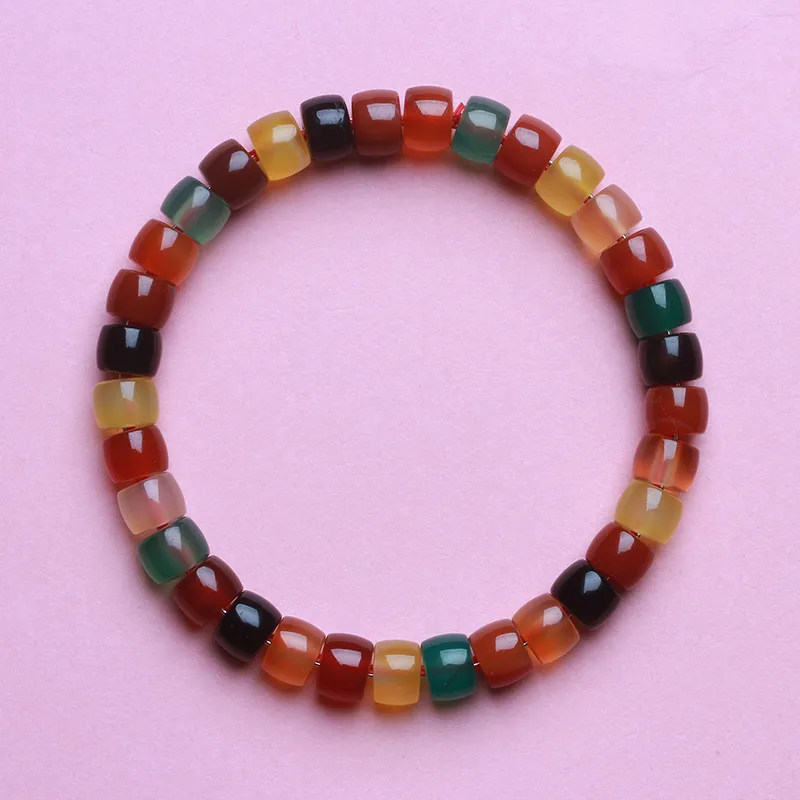 Reiki Agate Textile Beaded Bracelet Women's-2