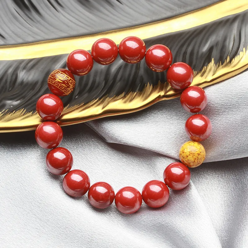 Reiki Reconstructed Cinnabar Bracelets Unisex-7