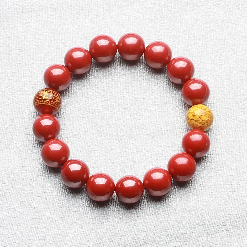 Reiki Reconstructed Cinnabar Bracelets Unisex-5