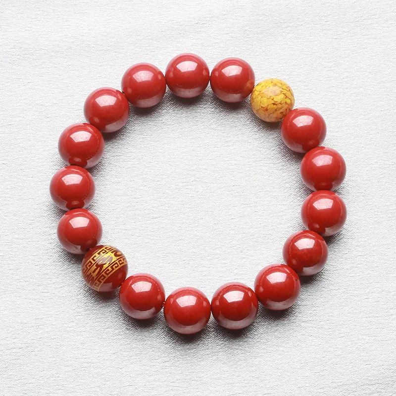 Reiki Reconstructed Cinnabar Bracelets Unisex-6