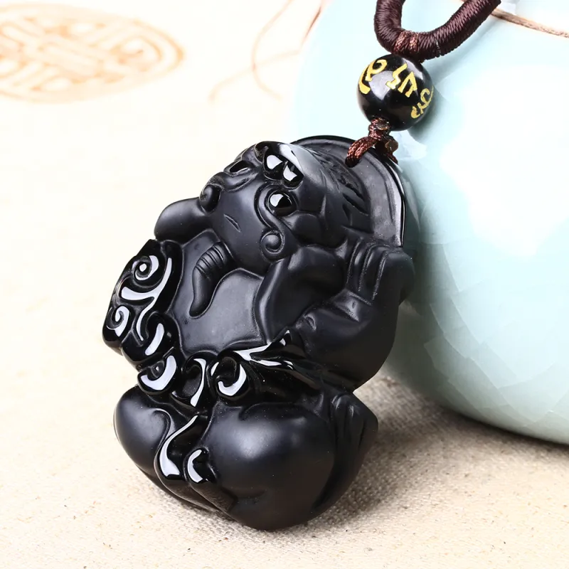 Reiki Obsidian Jade Pendants Unisex-4