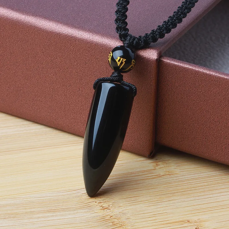Reiki Obsidian Jade Necklaces Unisex-1