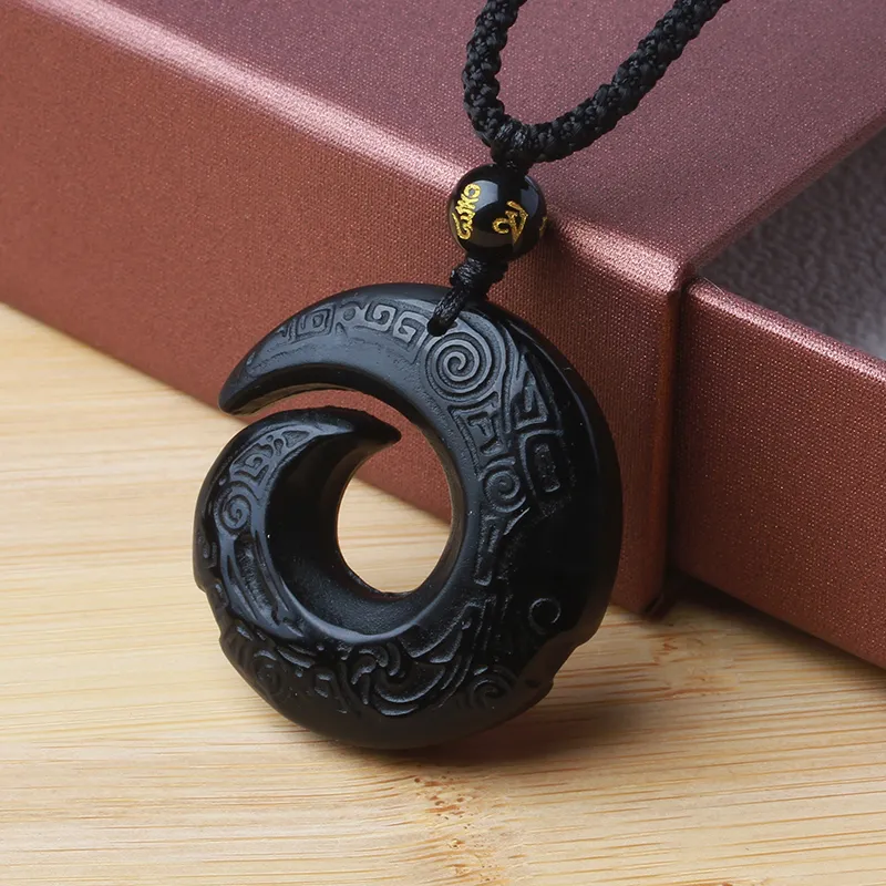 Reiki Obsidian Jade Necklaces Unisex-2