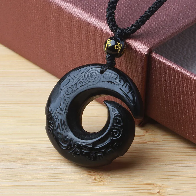 Reiki Obsidian Jade Necklaces Unisex-3