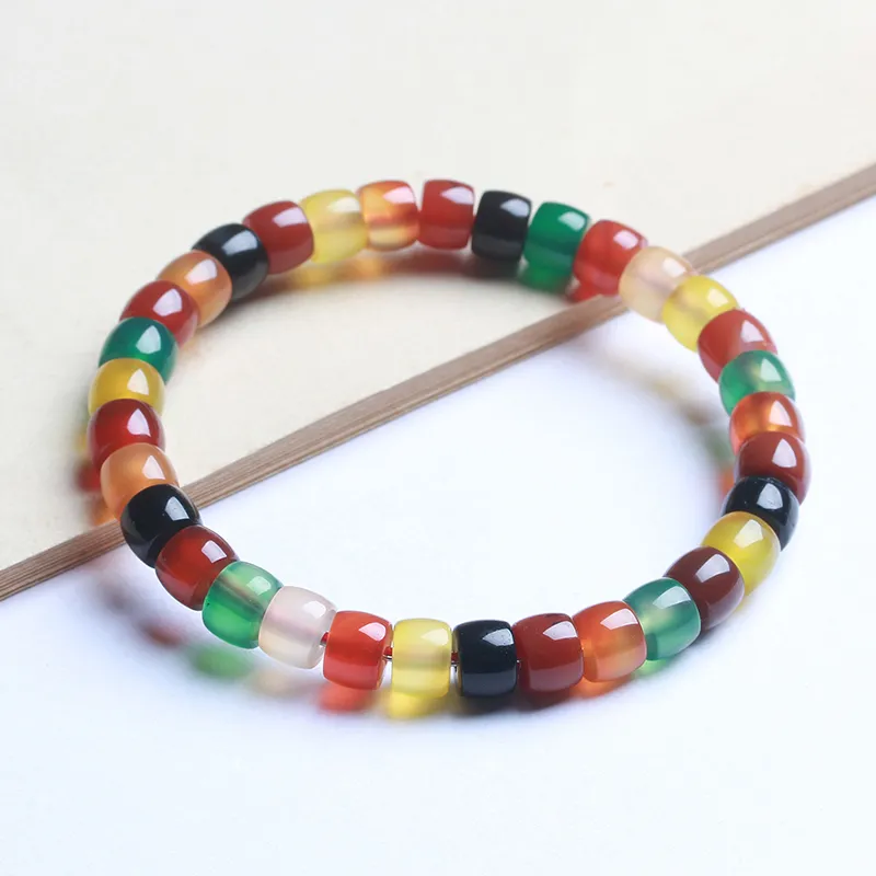 Reiki Agate Textile Beaded Bracelet Women's-4
