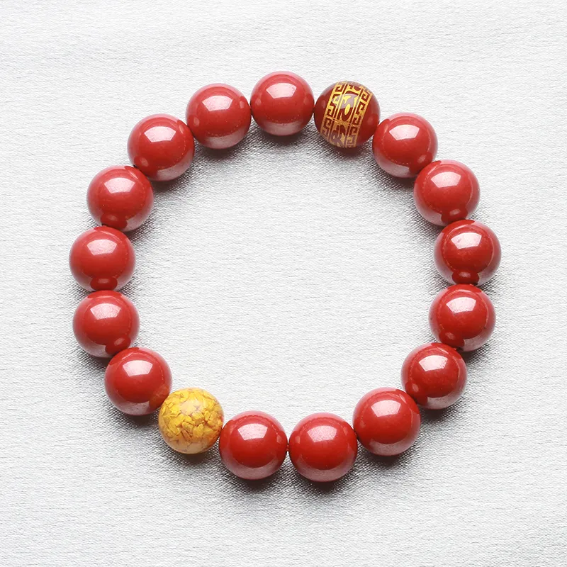 Reiki Reconstructed Cinnabar Bracelets Unisex-4