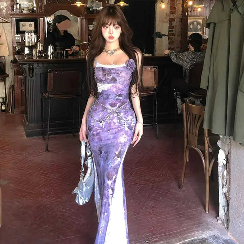 BRASS SCOUT Slip Dresses Women's Purple Dress Shopping Bag-4