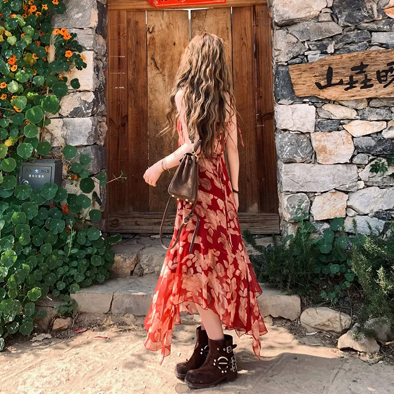 BRASS SCOUT Slip Dresses Women's Red Shopping Bag-4