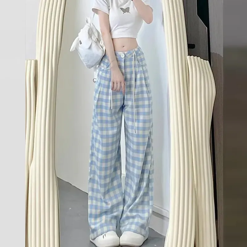 BRASS SCOUT Casual Pants Women's Plaid Pants-5