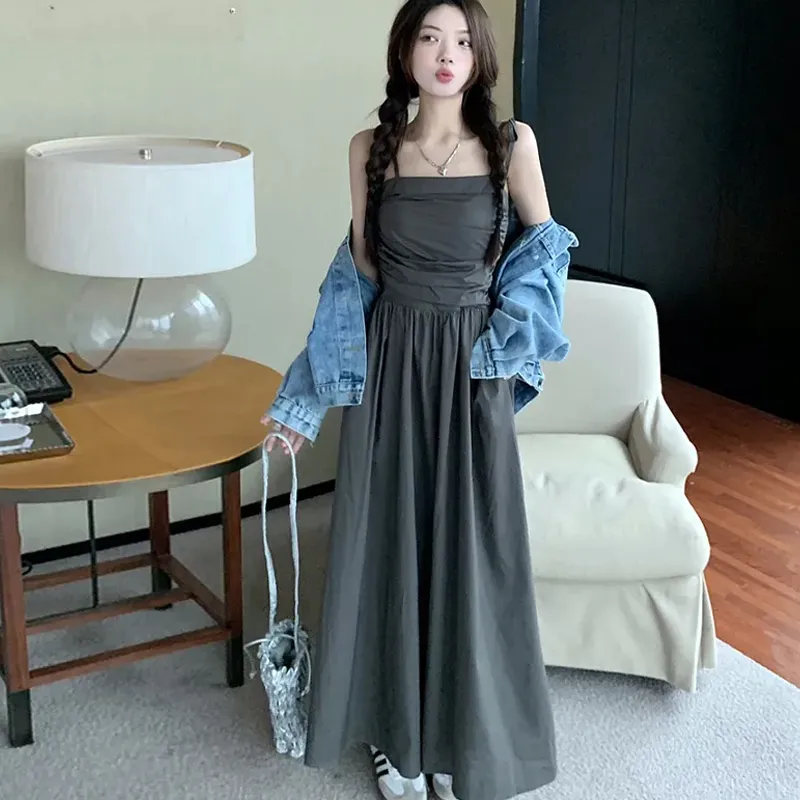BRASS SCOUT Slip Dress Women's Gray-5