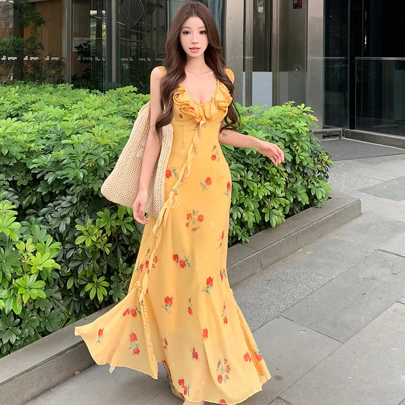 BRASS SCOUT Sleeveless Dress Women's Yellow-5