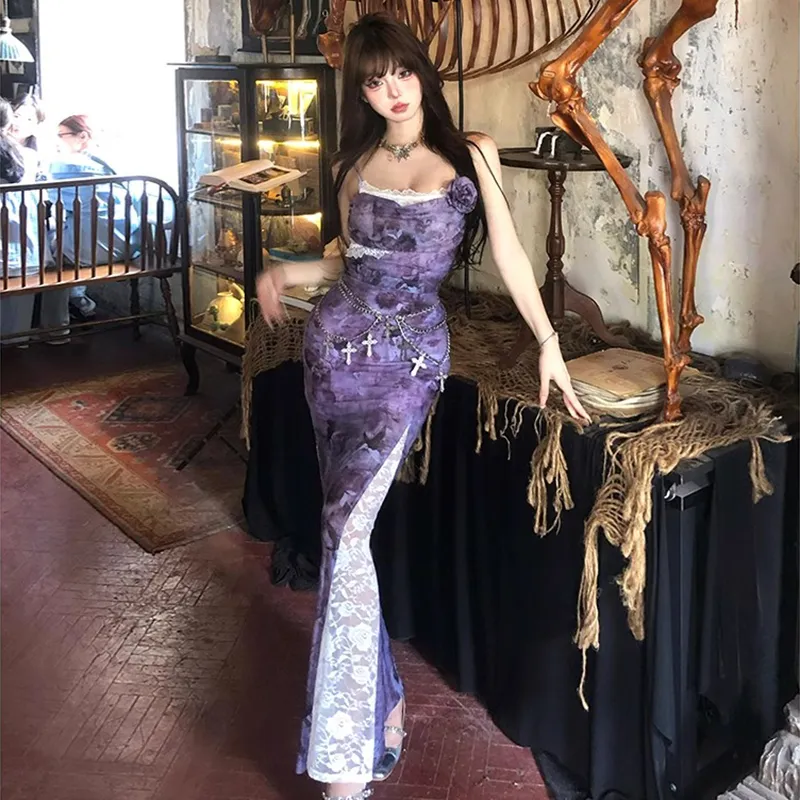 BRASS SCOUT Slip Dresses Women's Purple Dress Shopping Bag-2