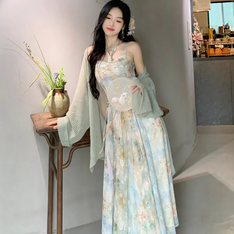 BRASS SCOUT Slip Dresses Women's Water Wave Blue Shopping Bag-2